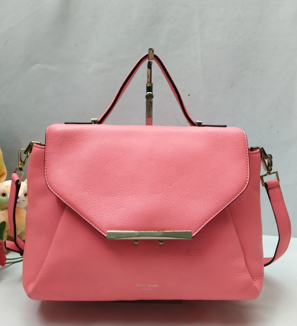 Kate Spade New York Pink Leather Top Handle Satchel Crossbody Bag